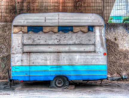 Blue and White Trailer